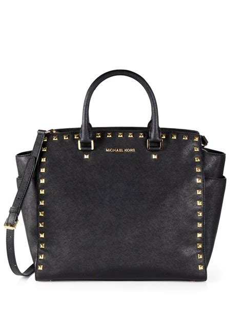 michael kors black bag sale|michael kors black studded handbag.